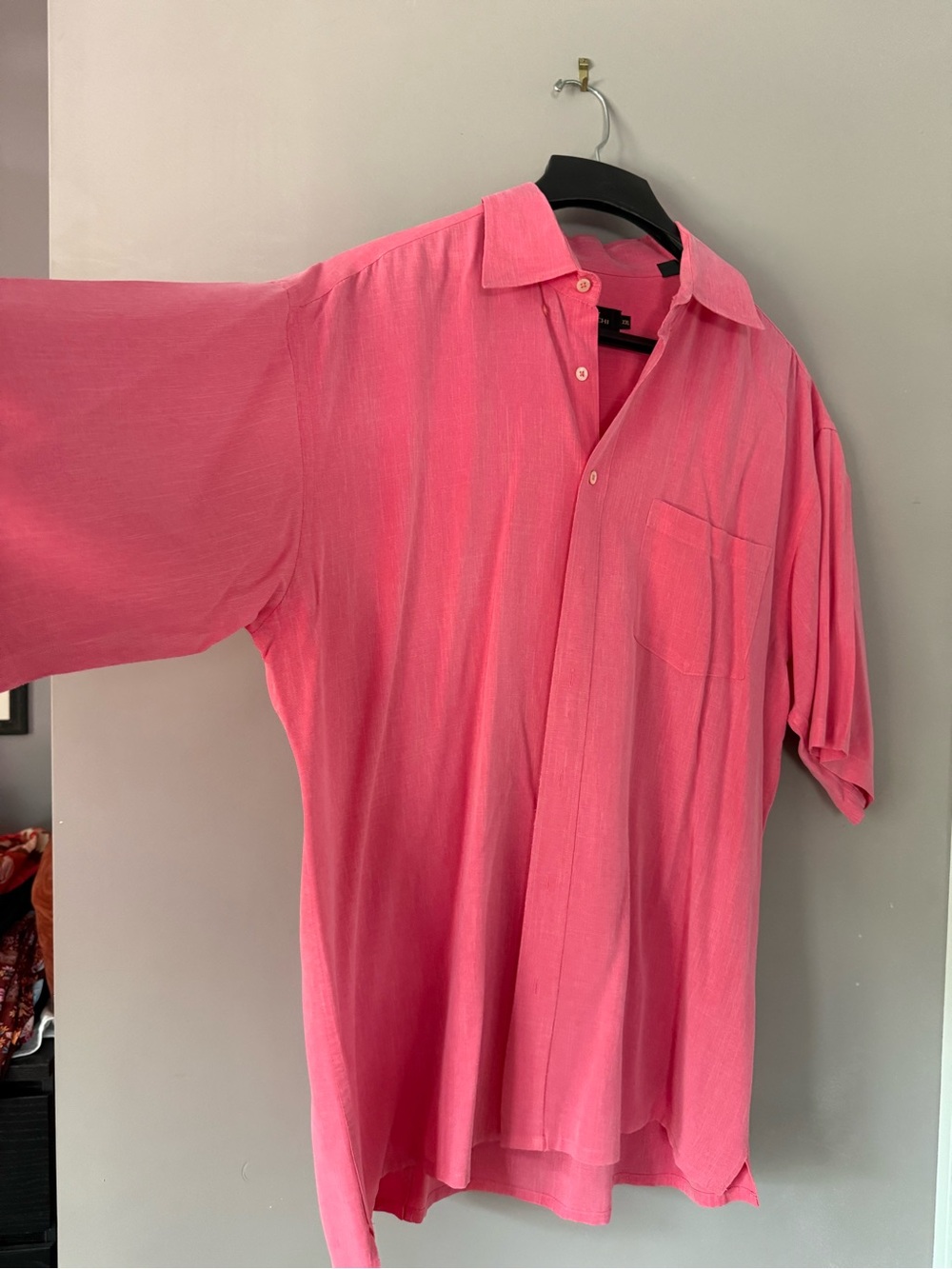 Bugatchi Bright Pink Casual Button-Down Shirt